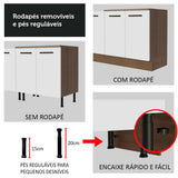 Mueble Inferior de Cocina Agata Marron y Blanco 70x84cm Sin Cajones con Mesón de Madera y sin Estufa - MUEBLES INFERIORES DE COCINA | Bylmo
