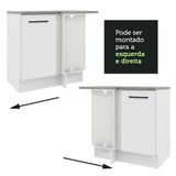 Mueble Inferior de Cocina Esquinero Agata Blanco 94x84cm Sin Cajones con Mesón de Madera y sin Estufa - MUEBLES INFERIORES DE COCINA | Bylmo