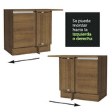 Mueble Inferior de Cocina Esquinero Glamy Marron 94x84cm Sin Cajones con Mesón de Madera y sin Estufa - MUEBLES INFERIORES DE COCINA | Bylmo