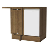 Mueble Inferior de Cocina Esquinero Glamy Marron y Blanco 94x84cm Sin Cajones con Mesón de Madera y sin Estufa - MUEBLES INFERIORES DE COCINA | Bylmo