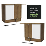 Mueble Inferior de Cocina Esquinero Glamy Marron y Blanco 94x84cm Sin Cajones con Mesón de Madera y sin Estufa - MUEBLES INFERIORES DE COCINA | Bylmo