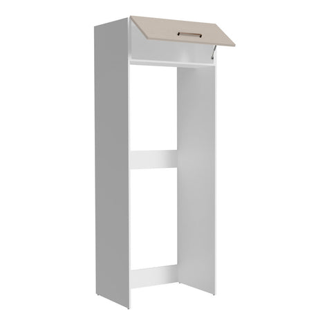 Mueble Auxiliar para Nevera Agata Blanco y Crema 83x225cm con Dos Compartimientos - BARRAS Y MUEBLES AUXILIARES | Bylmo