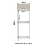Mueble Auxiliar para Nevera Agata Blanco y Crema 83x225cm con Dos Compartimientos - BARRAS Y MUEBLES AUXILIARES | Bylmo