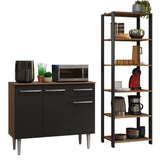 Combo Gabinete y Repisa Negro y Marron 164x180cm con Ocho Compartimientos - BARRAS Y MUEBLES AUXILIARES | Bylmo