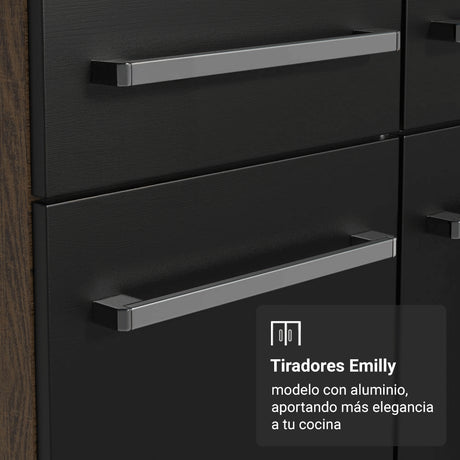 Combo Gabinete y Repisa Negro y Marron 164x180cm con Ocho Compartimientos - BARRAS Y MUEBLES AUXILIARES | Bylmo