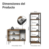 Combo Gabinete y Repisa Negro y Marron 164x180cm con Ocho Compartimientos - BARRAS Y MUEBLES AUXILIARES | Bylmo