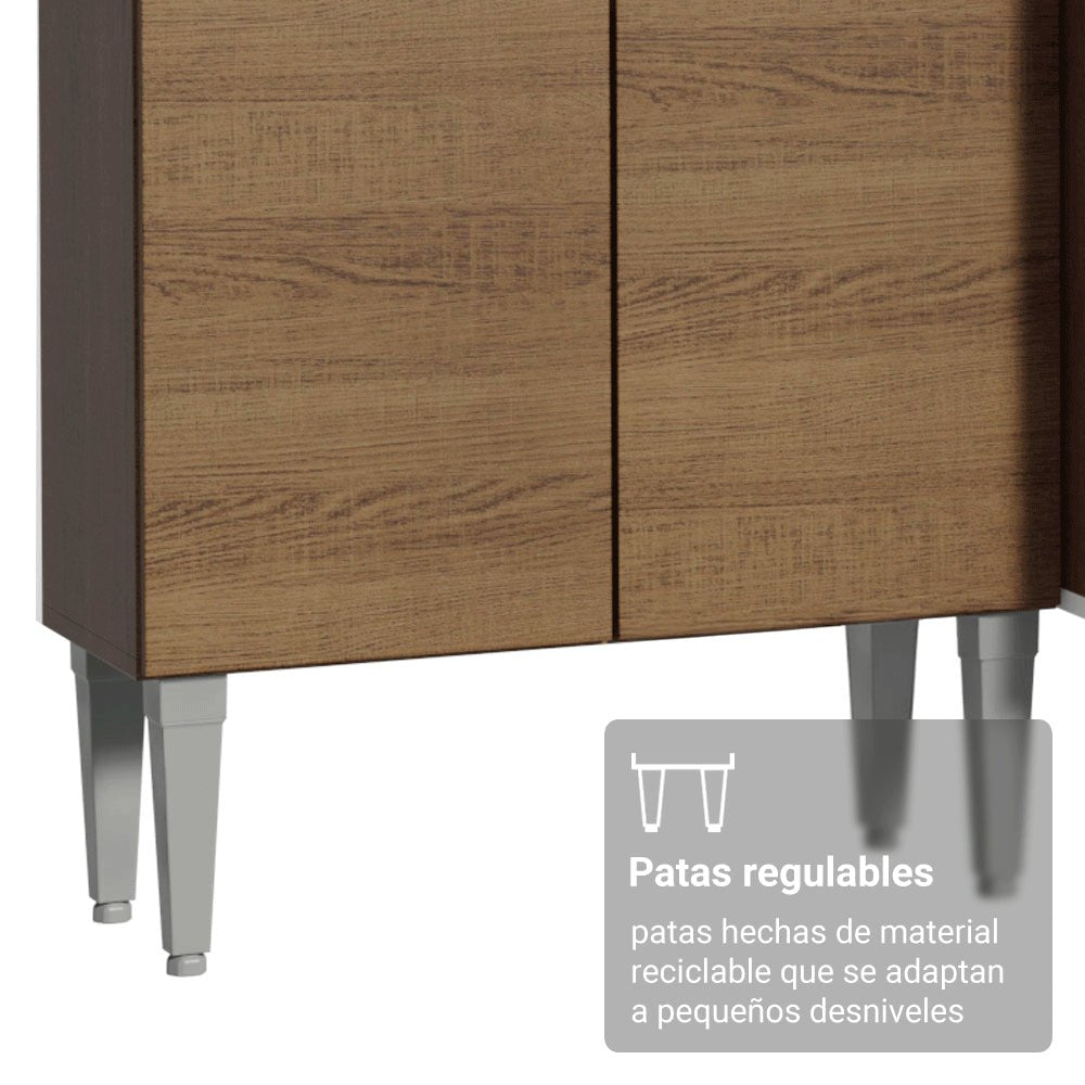 Combo Gabinete y Repisa Marron y Negro 164x180cm con Ocho Compartimientos - BARRAS Y MUEBLES AUXILIARES | Bylmo