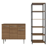 Combo Gabinete y Repisa Marron y Negro 164x180cm con Ocho Compartimientos - BARRAS Y MUEBLES AUXILIARES | Bylmo