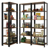 Set X 3 Muebles Organizadores de Despensa Esquinero Marron y Negro 177x180cm con Patas y con Quince Repisas - ALACENAS Y MUEBLES MICROONDAS | Bylmo