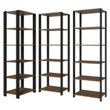 Set X 3 Muebles Organizadores de Despensa Esquinero Marron y Negro 177x180cm con Patas y con Quince Repisas - ALACENAS Y MUEBLES MICROONDAS | Bylmo
