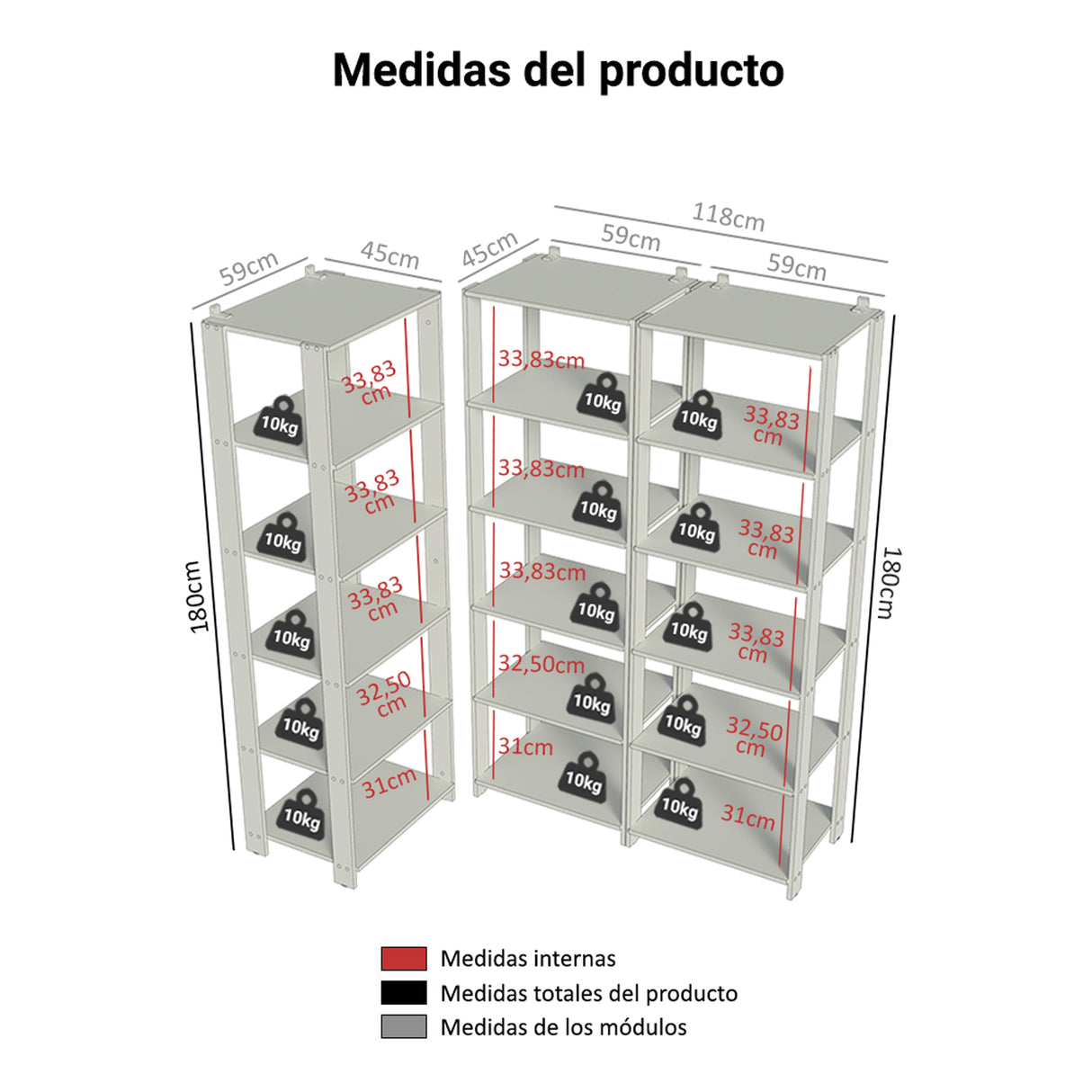 Set X 3 Muebles Organizadores de Despensa Esquinero Marron y Negro 177x180cm con Patas y con Quince Repisas - ALACENAS Y MUEBLES MICROONDAS | Bylmo