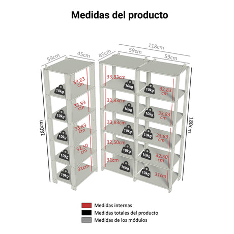 Set X 3 Muebles Organizadores de Despensa Esquinero Marron y Negro 177x180cm con Patas y con Quince Repisas - ALACENAS Y MUEBLES MICROONDAS | Bylmo