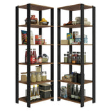 Set X 2 Muebles Organizadores de Despensa Esquinero Marron y Negro 118x180cm con Patas y con Diez Repisas - ALACENAS Y MUEBLES MICROONDAS | Bylmo