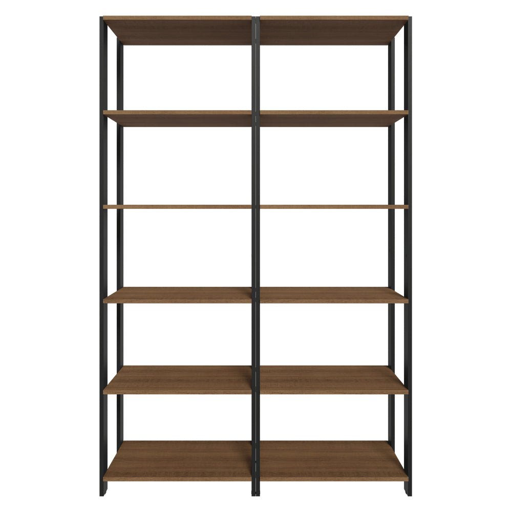 Set X 2 Muebles Organizadores de Despensa Marron y Negro 118x180cm con Patas y con Diez Repisas - ALACENAS Y MUEBLES MICROONDAS | Bylmo