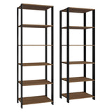 Set X 2 Muebles Organizadores de Despensa Marron y Negro 118x180cm con Patas y con Diez Repisas - ALACENAS Y MUEBLES MICROONDAS | Bylmo