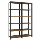 Set X 2 Muebles Organizadores de Despensa Marron y Negro 118x180cm con Patas y con Diez Repisas - ALACENAS Y MUEBLES MICROONDAS | Bylmo