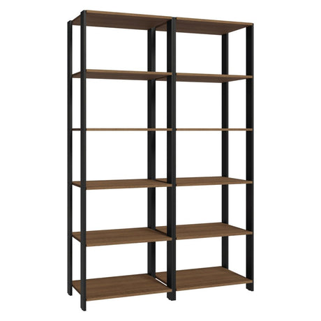 Set X 2 Muebles Organizadores de Despensa Marron y Negro 118x180cm con Patas y con Diez Repisas - ALACENAS Y MUEBLES MICROONDAS | Bylmo