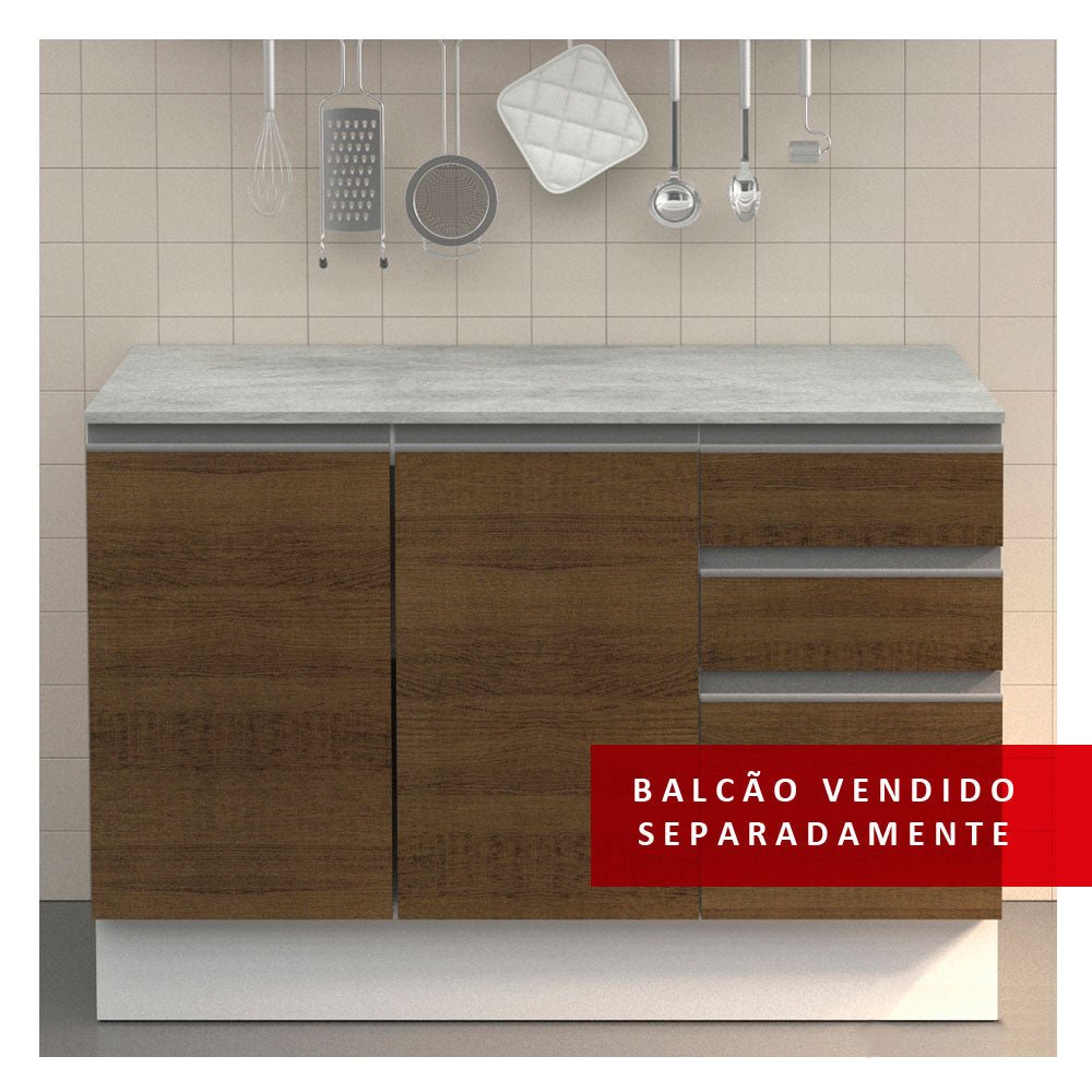 Mesón de Cocina Gris 120x52cm de Madera Aglomerada Mdp Acabado Mate sin Pozuelo - MESONES DE COCINA | Bylmo