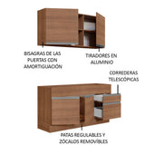 Cocina Integral Glamy Marron 150x81cm sin Mesón sin Estufa y con Dos Cajones - COCINAS | Bylmo