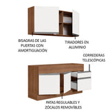 Cocina Integral Glamy Marron y Blanco 150x81cm sin Mesón sin Estufa y con Dos Cajones - COCINAS | Bylmo