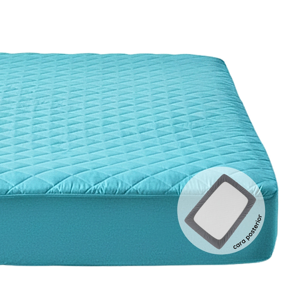 Protector de Colchón Turquesa Sencillo 100 X 190 Cm Antifluido - PROTECTORES DE COLCHON | Bylmo