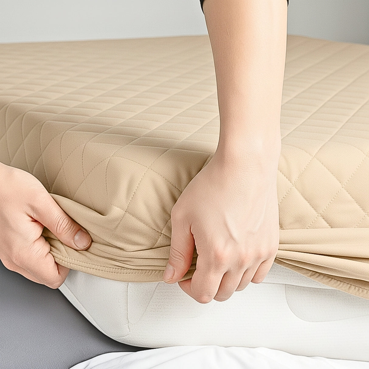 Protector de Colchón Beige Semidoble 120 X 190 Cm Antifluido - PROTECTORES DE COLCHON | Bylmo