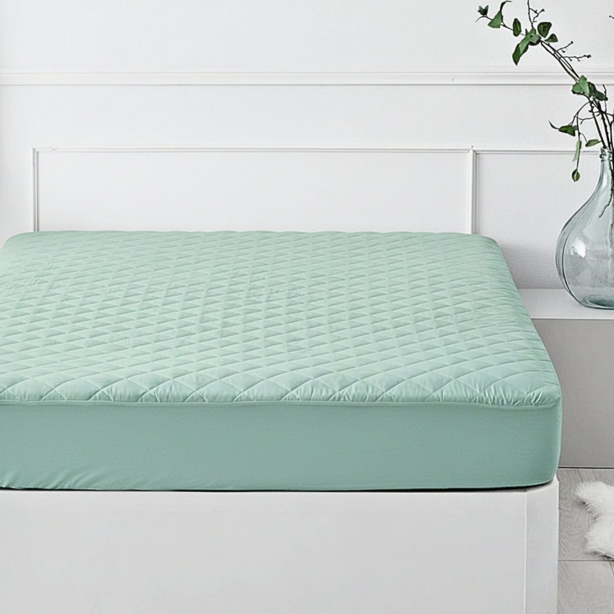 Protector de Colchón Verde Menta Doble 140 X 190 Cm Antifluido - PROTECTORES DE COLCHON | Bylmo