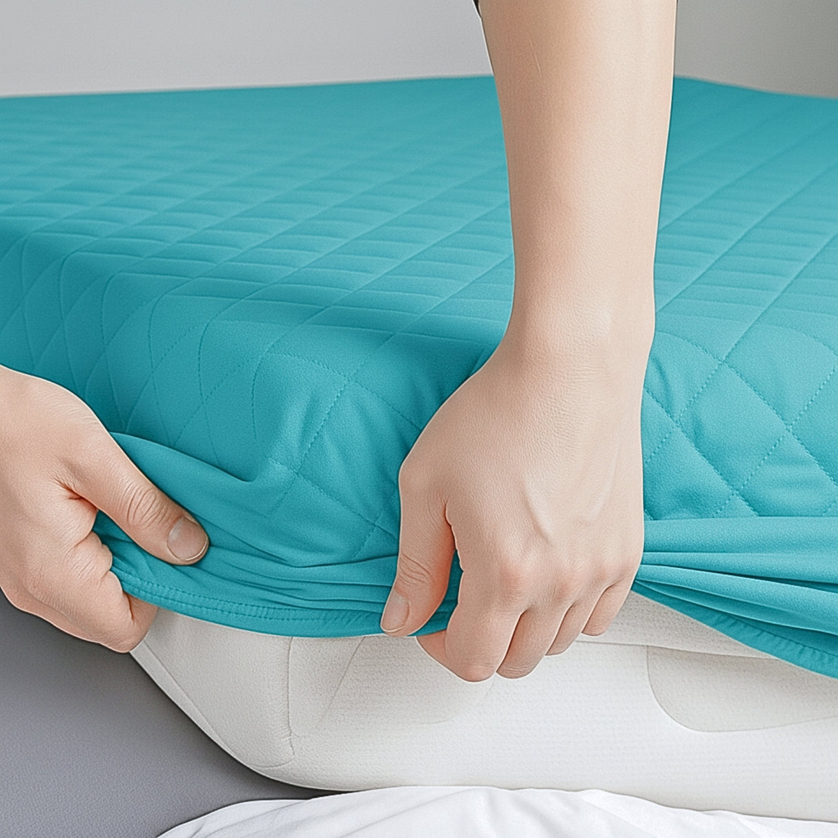 Protector de Colchón Turquesa Queen 160 X 190 Cm Antifluido - PROTECTORES DE COLCHON | Bylmo