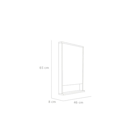 Espejo de Baño Dakar Beige Claro 46x65cm Rectangular con Marco en Madera - ESPEJOS DE BANHO | Bylmo