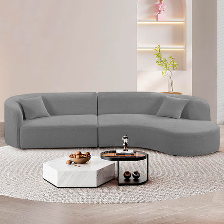 Sofá Gensai Gris 220x80cm Microfibra de Dos Puestos - SOFAS Y POLTRONAS | Bylmo
