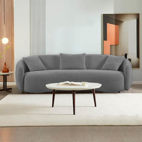 Sofá Kaolan Gris 260x90cm Cuero Sintetico Ecológico de Un Puesto - SOFAS Y POLTRONAS | Bylmo