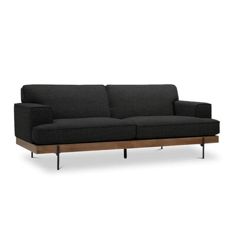 Sofá Santorini Negro 180x80cm Microfibra de Un Puesto - SOFAS Y POLTRONAS | Bylmo