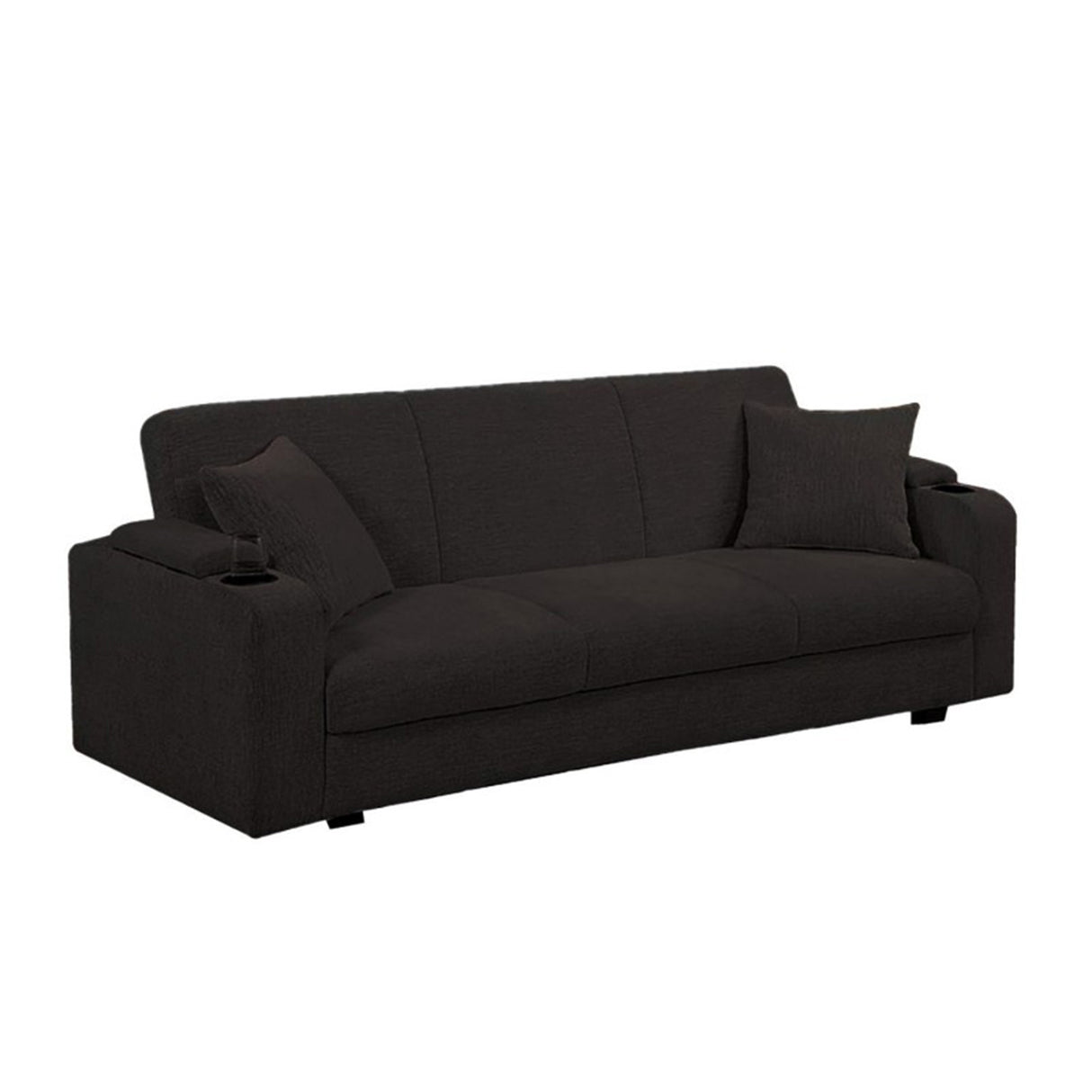 Sofá Saeko Negro 180x80cm Cuero Sintetico Ecológico de Un Puesto - SOFAS Y POLTRONAS | Bylmo