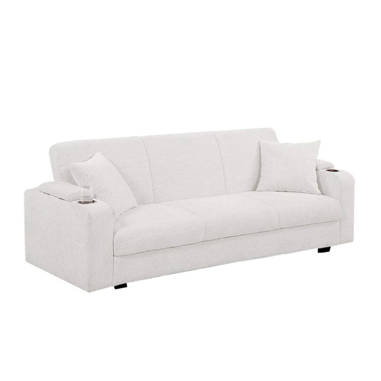 Sofá Saeko Blanco 180x80cm Cuero Sintetico Ecológico de Un Puesto - SOFAS Y POLTRONAS | Bylmo
