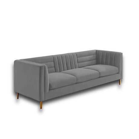 Sofá Farlop Gris 200x80cm Cuero Sintetico Ecológico de Un Puesto - SOFAS Y POLTRONAS | Bylmo