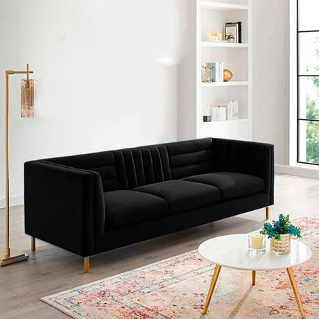 Sofá Farlop Negro 200x80cm Cuero Sintetico Ecológico de Un Puesto - SOFAS Y POLTRONAS | Bylmo