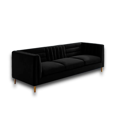 Sofá Farlop Negro 200x80cm Microfibra de Un Puesto - SOFAS Y POLTRONAS | Bylmo