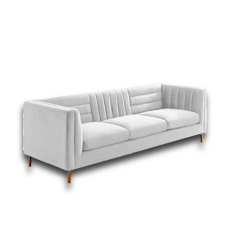 Sofá Farlop Blanco 200x80cm Microfibra de Un Puesto - SOFAS Y POLTRONAS | Bylmo