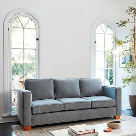 Sofá Erika Gris 200x80cm Cuero Sintetico Ecológico de Un Puesto - SOFAS Y POLTRONAS | Bylmo