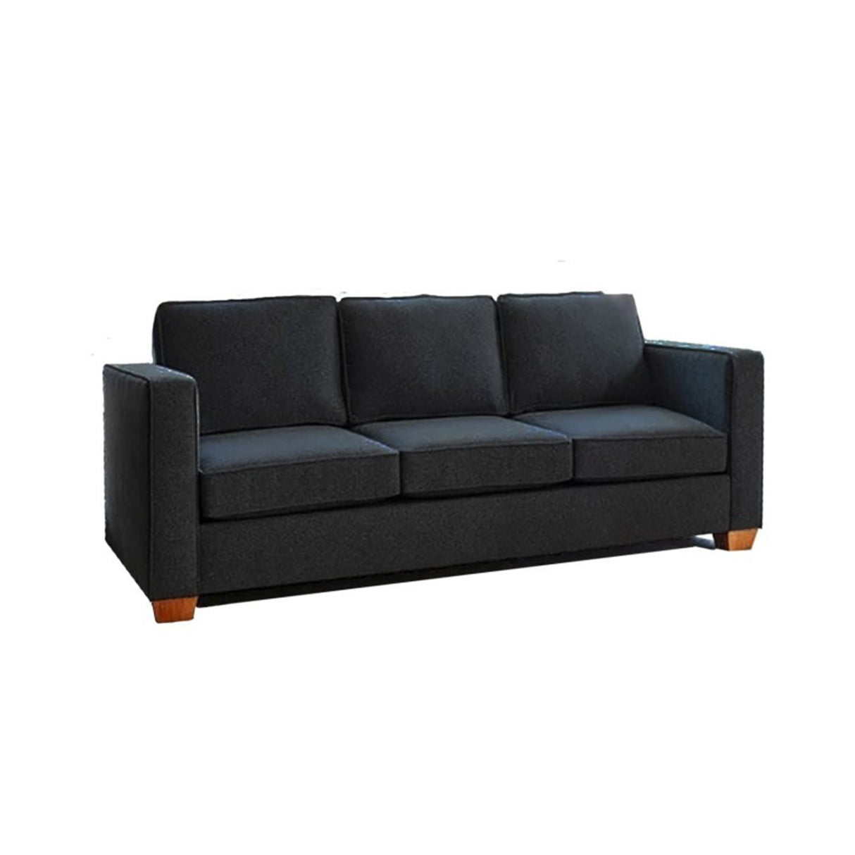 Sofá Erika Negro 200x80cm Cuero Sintetico Ecológico de Un Puesto - SOFAS Y POLTRONAS | Bylmo