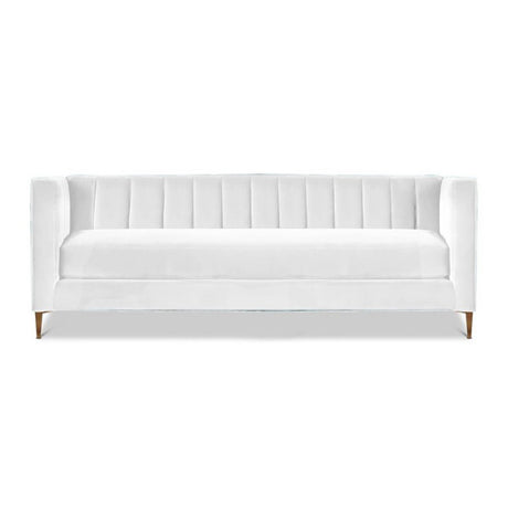 Sofá Saira Blanco 200x80cm Cuero Sintetico Ecológico de Un Puesto - SOFAS Y POLTRONAS | Bylmo