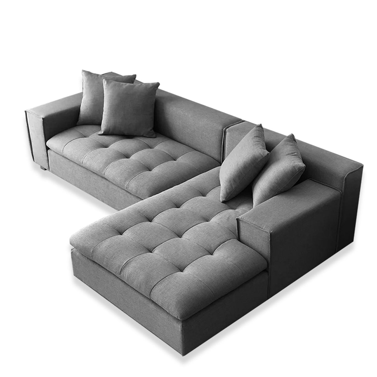 Sofá Prego Gris 280x80cm Cuero Sintetico Ecológico de Dos Puestos - SOFAS Y POLTRONAS | Bylmo