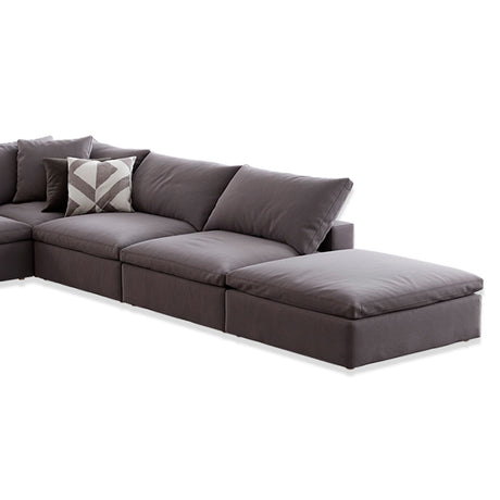 Sofá Vorrei Gris 340x80cm Cuero Sintetico Ecológico de Dos Puestos - SOFAS Y POLTRONAS | Bylmo
