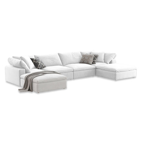 Sofá Vorrei Blanco 340x80cm Microfibra de Dos Puestos - SOFAS Y POLTRONAS | Bylmo