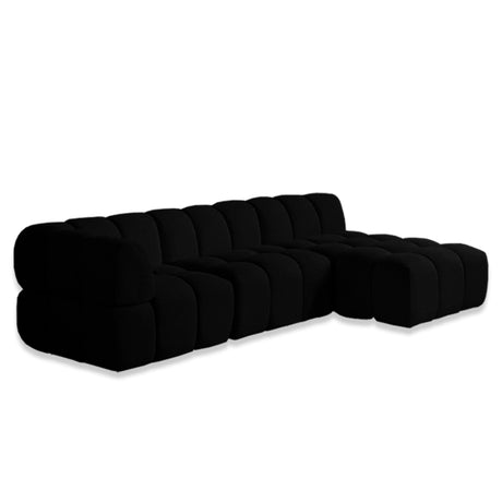Sofá Noelia Negro 280x80cm Cuero Sintetico Ecológico de Un Puesto - SOFAS Y POLTRONAS | Bylmo