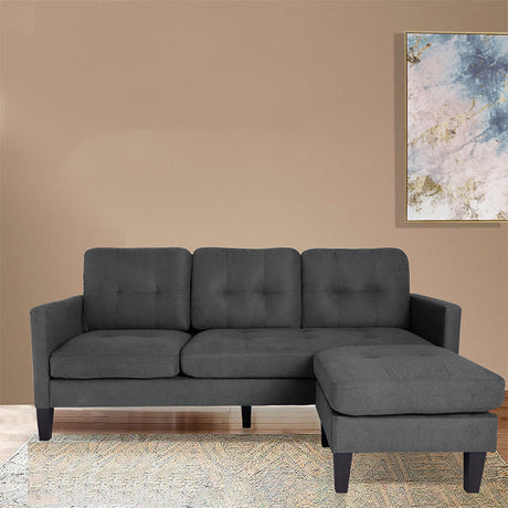 Sofá Indiana Gris 240x80cm Microfibra de Un Puesto - SOFAS Y POLTRONAS | Bylmo