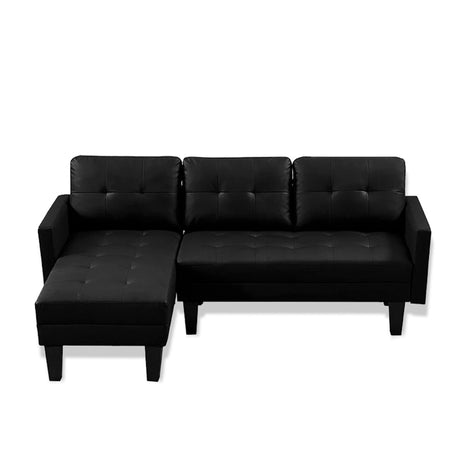 Sofá Indiana Negro 240x80cm Microfibra de Un Puesto - SOFAS Y POLTRONAS | Bylmo