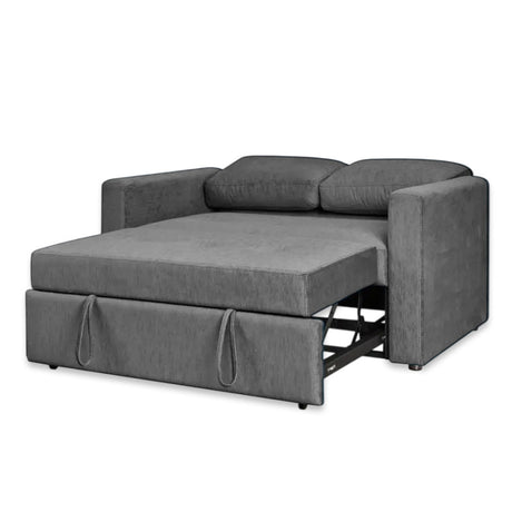 Sofá Cama Nápoles Gris 180x90cm Cuero Sintetico Ecológico de Un Puesto Reclinable con Reposapies - SOFAS Y POLTRONAS | Bylmo