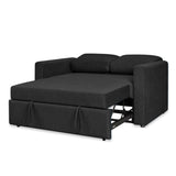 Sofá Cama Nápoles Negro 180x90cm Cuero Sintetico Ecológico de Un Puesto Reclinable con Reposapies - SOFAS Y POLTRONAS | Bylmo