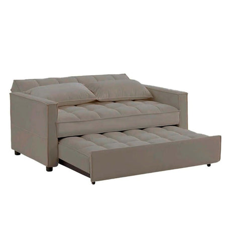 Sofá Cama Henies Gris 180x90cm Cuero Sintetico Ecológico de Un Puesto Reclinable con Reposapies - SOFAS Y POLTRONAS | Bylmo